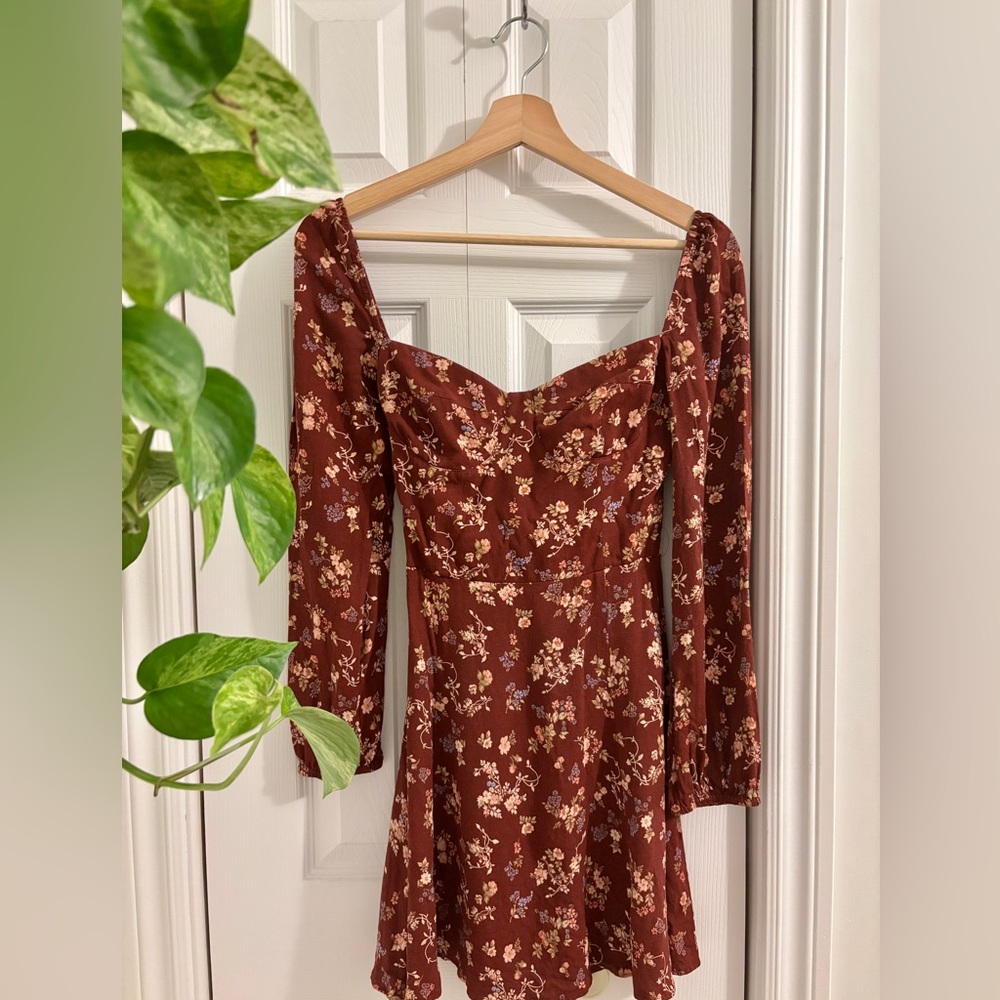 Reformation burgundy floral dress. In good used condition.
